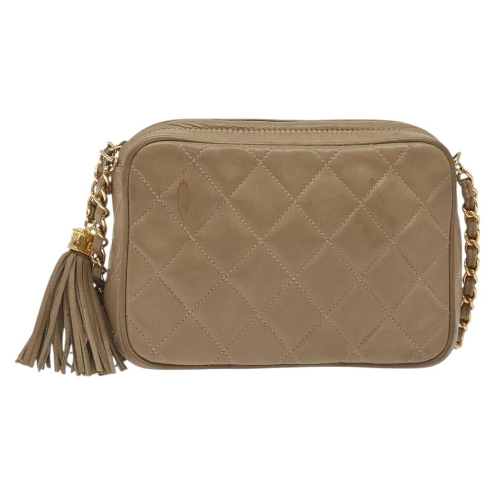 Chanel Vintage Diamond CC Camera Quilted Leather Small